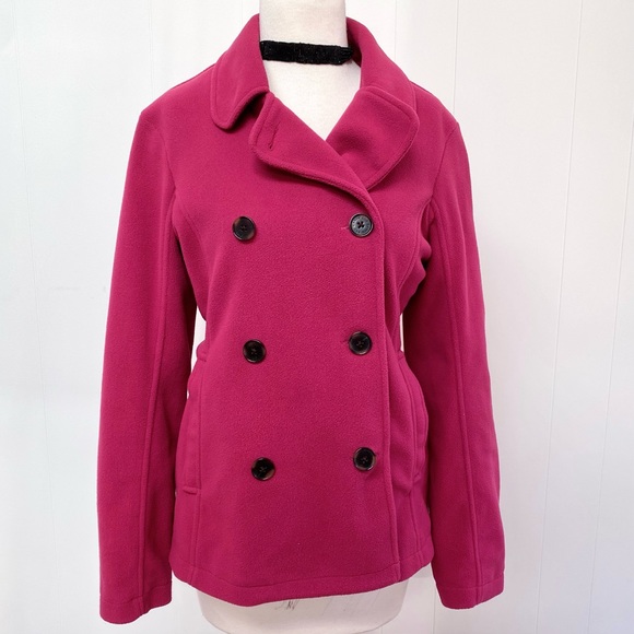 Lands' End Jackets & Coats Lands End Double Breasted Fleece Peacoat